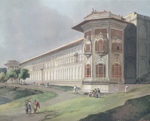 Cotsea Bhaug Jumna-joella Delhissä, levy 4 julkaisusta Oriental Scenery: Twenty Four Views in Hindoostan, julkaistu 1795 (katso myös 136027)